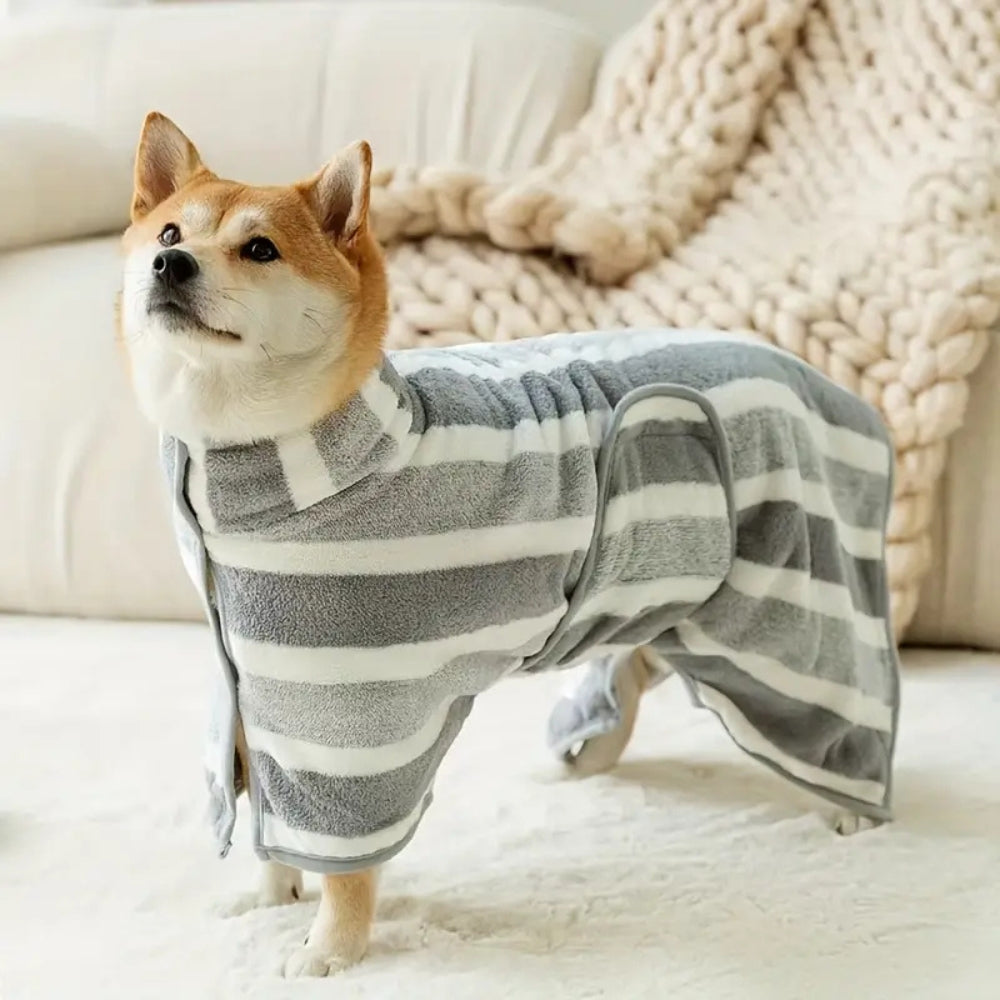 Dog Drying Robe Cotton & Microfiber Super-Absorbent Full Coverage