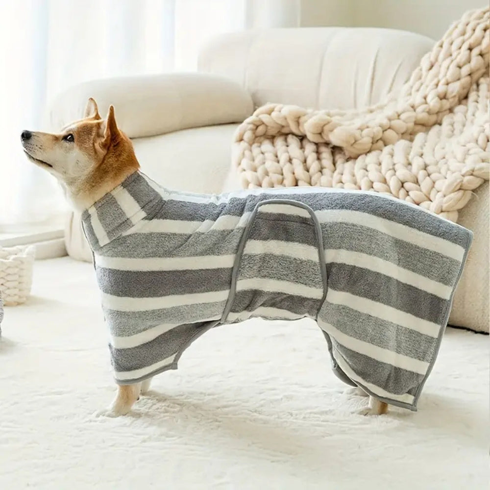 Dog Drying Robe Cotton & Microfiber Super-Absorbent Full Coverage