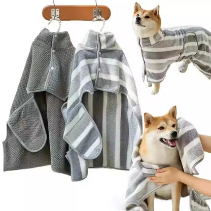 Dog Drying Robe Cotton & Microfiber Super-Absorbent Full Coverage