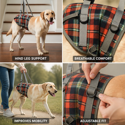 Dog Harness Orthopedic Hind-Leg Support Breathable Adjustable Straps