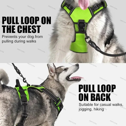 Dog Harness Rechargeable LED Lights Adjustable Padded Fit
