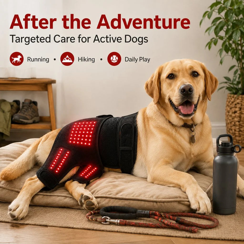 Dog Red Light Therapy Wrap Hands-Free Adjustable 660nm & 850nm Near-Infrared Lights