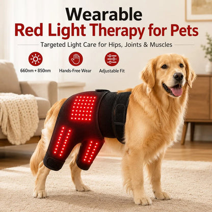 Dog Red Light Therapy Wrap Hands-Free Adjustable 660nm & 850nm Near-Infrared Lights
