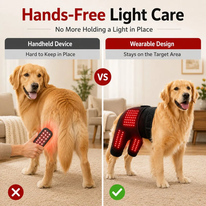 Dog Red Light Therapy Wrap Hands-Free Adjustable 660nm & 850nm Near-Infrared Lights