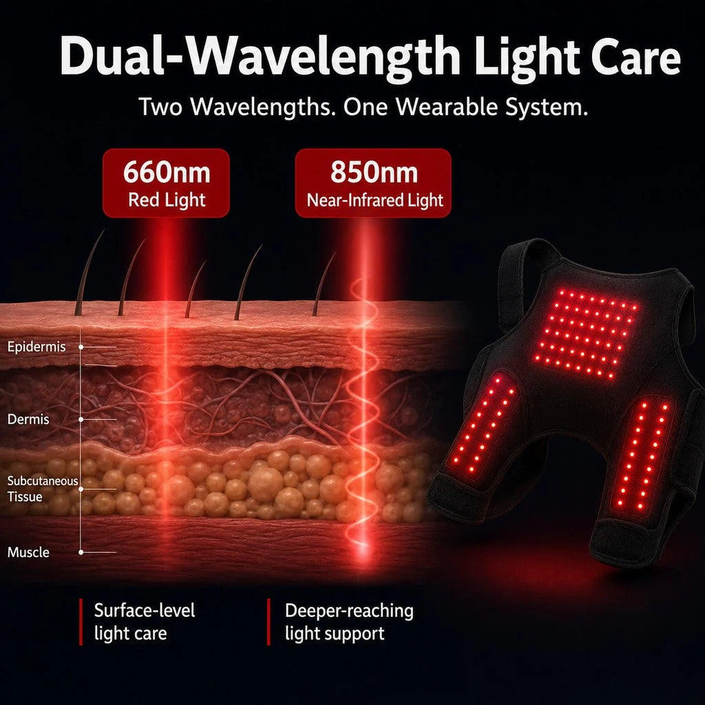 Dog Red Light Therapy Wrap Hands-Free Adjustable 660nm & 850nm Near-Infrared Lights