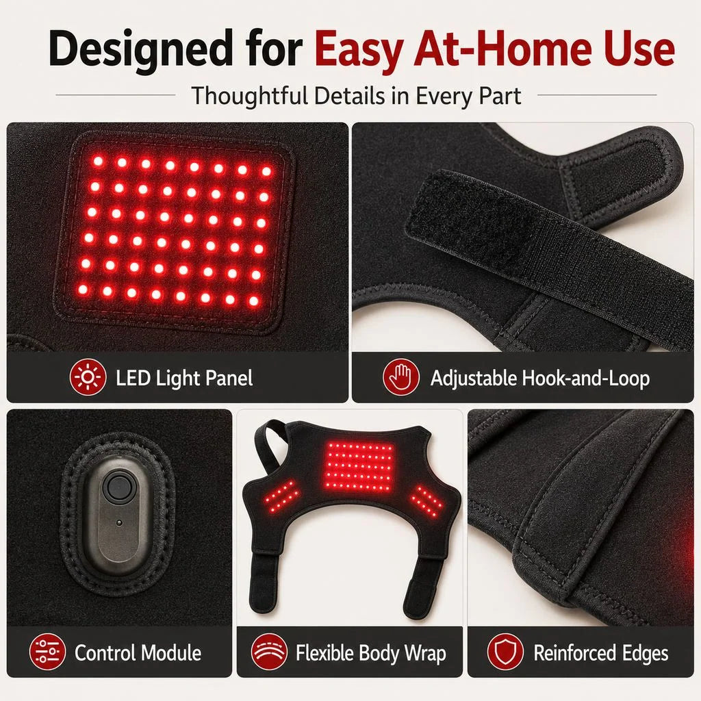 Dog Red Light Therapy Wrap Hands-Free Adjustable 660nm & 850nm Near-Infrared Lights