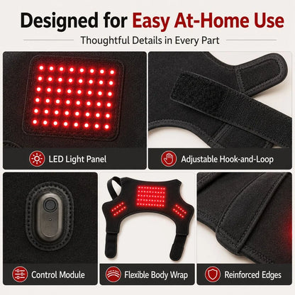 Dog Red Light Therapy Wrap Hands-Free Adjustable 660nm & 850nm Near-Infrared Lights