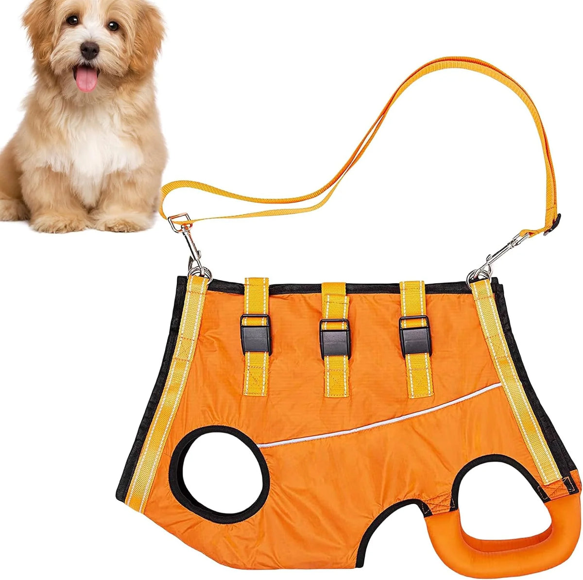 Dog Rehabilitation Harness Adjustable Hind Leg Support Breathable Mesh