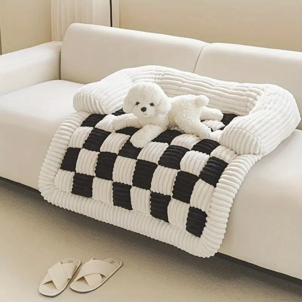 Dog Sofa Bed Cotton Microfiber Plush Non-Slip