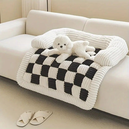 Dog Sofa Bed Cotton Microfiber Plush Non-Slip