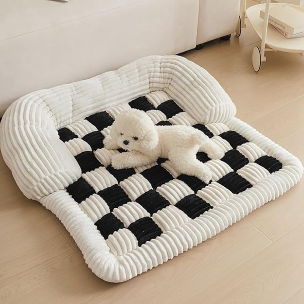 Dog Sofa Bed Cotton Microfiber Plush Non-Slip
