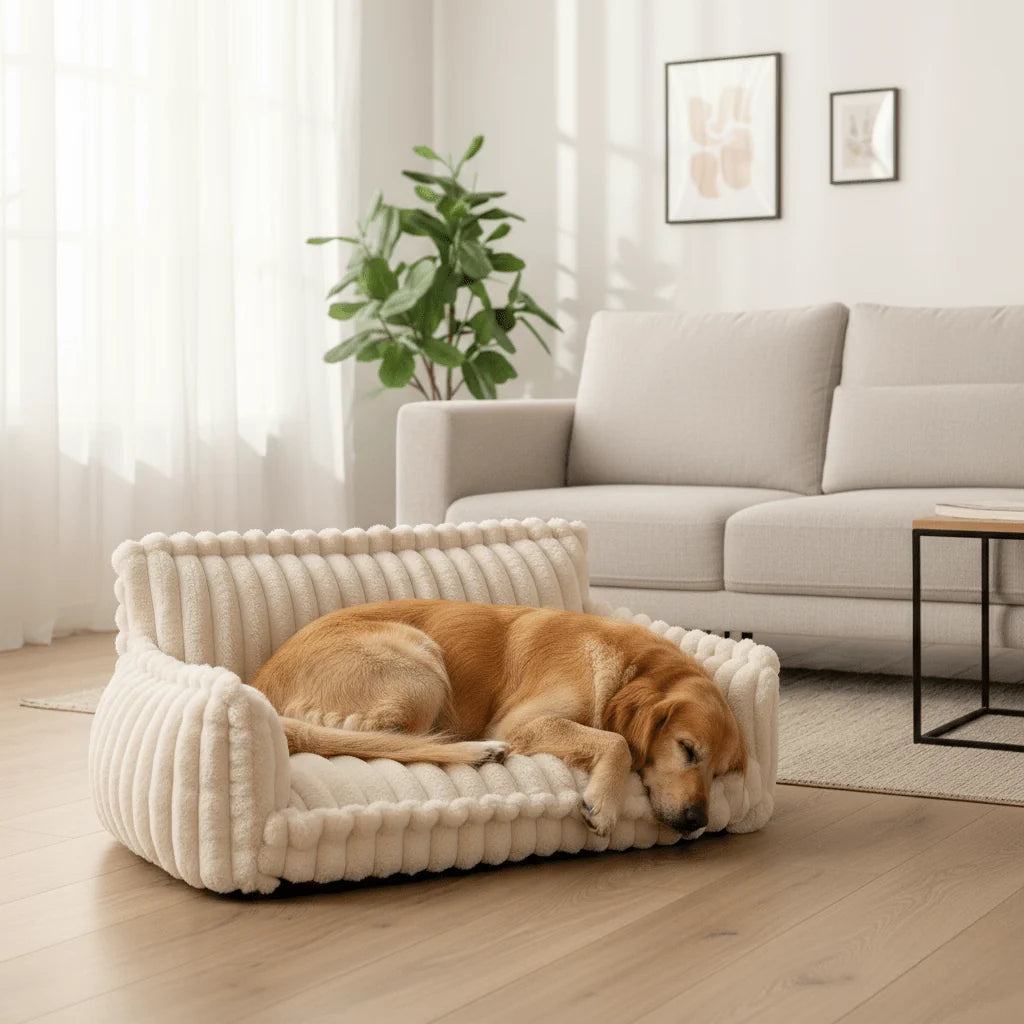 Dog Sofa Bed Orthopedic Memory Foam Raised Edge Washable Cover