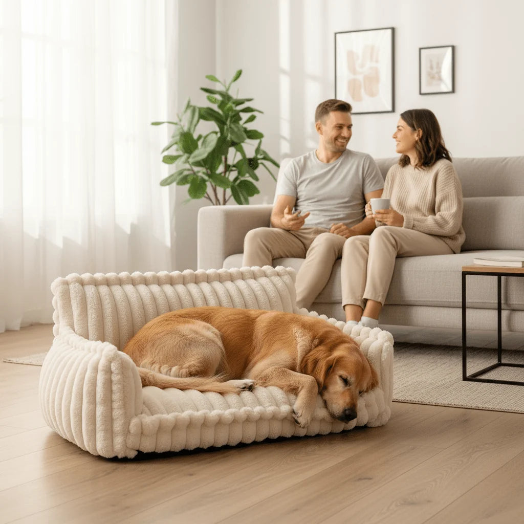 Dog Sofa Bed Orthopedic Memory Foam Raised Edge Washable Cover