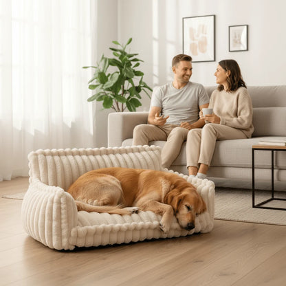 Dog Sofa Bed Orthopedic Memory Foam Raised Edge Washable Cover