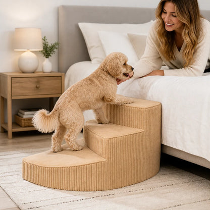 Dog Stairs Orthopedic Foam Non-Slip Corduroy Cover