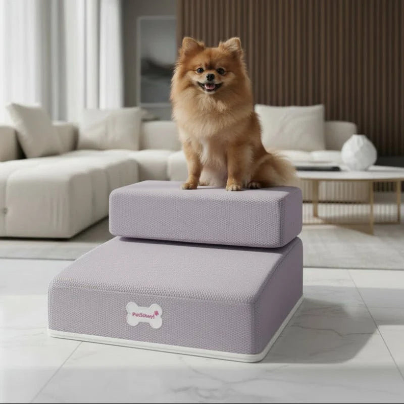 Dog Stairs Two-Step Soft Padded Non-Slip Washable Cover