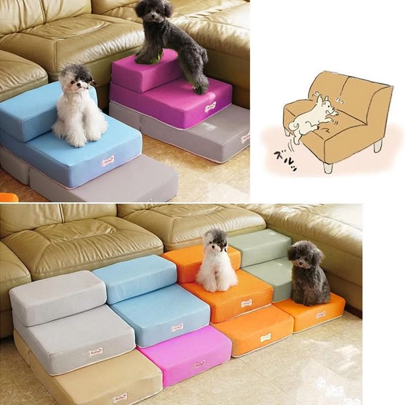 Dog Stairs Two-Step Soft Padded Non-Slip Washable Cover