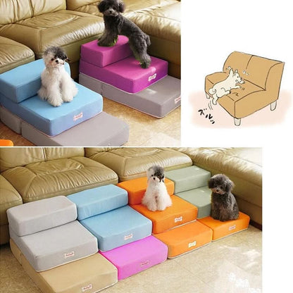 Dog Stairs Two-Step Soft Padded Non-Slip Washable Cover