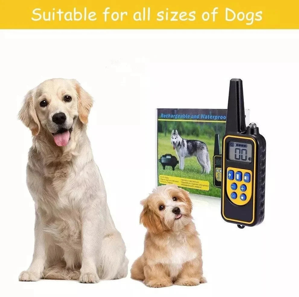 Dog Training Collar Remote-Controlled Waterproof 2,600 Ft Range