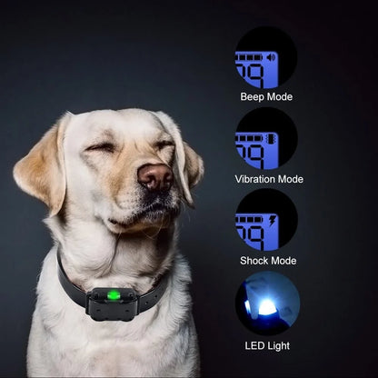 Dog Training Collar Tone Vibration Static 2600 Ft Range Waterproof Rechargeable