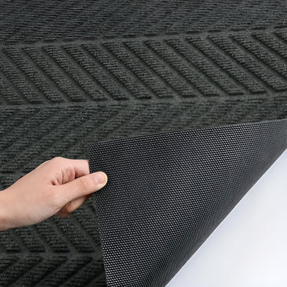 Door Mat Chevron Ridges Non-Slip Machine Washable