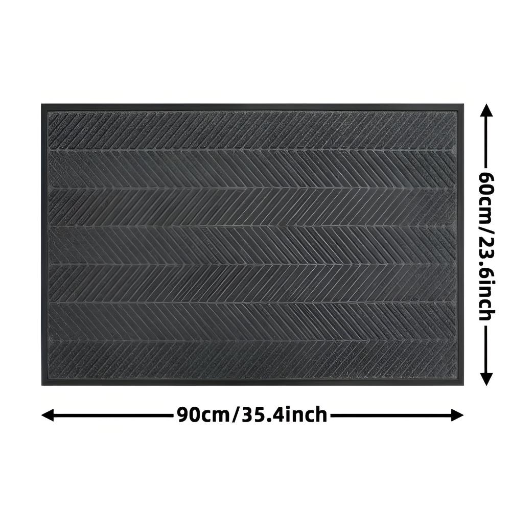 Door Mat Chevron Ridges Non-Slip Machine Washable