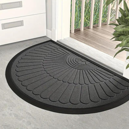 Door Mat Half-Circle Polyester Non-Slip Backing