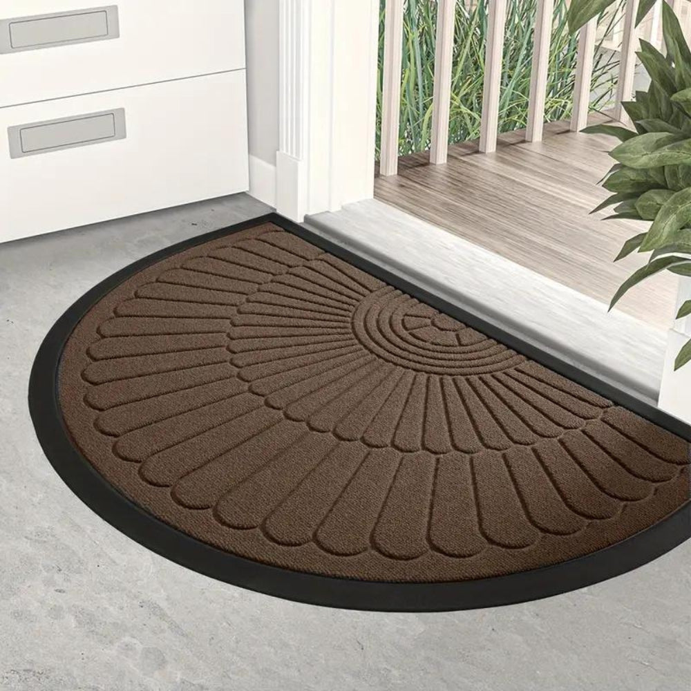 Door Mat Half-Circle Polyester Non-Slip Backing