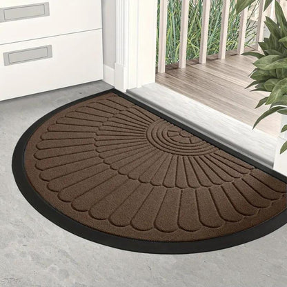 Door Mat Half-Circle Polyester Non-Slip Backing