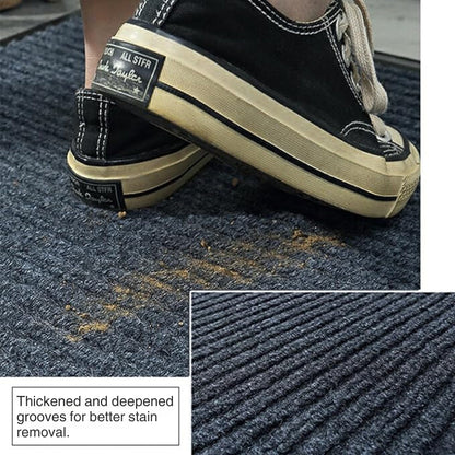 Door Mat Striped Braided Polyester Non-Slip Backing