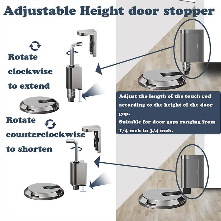 Door Stopper Floor-Mounted Foot-Operated Push-Lock