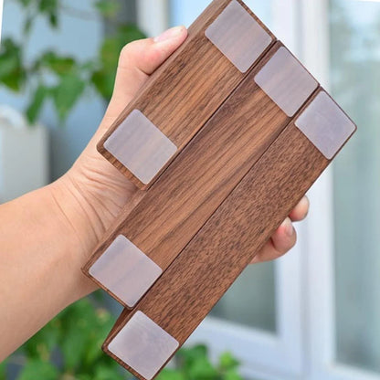 Door Stopper Natural Wood Metal Top Anti-Slip Base