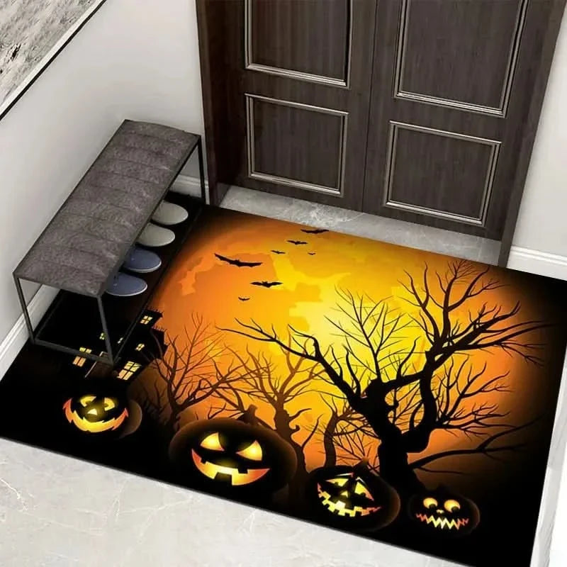Doormat Halloween Print Non-Slip Backing & Easy-Care