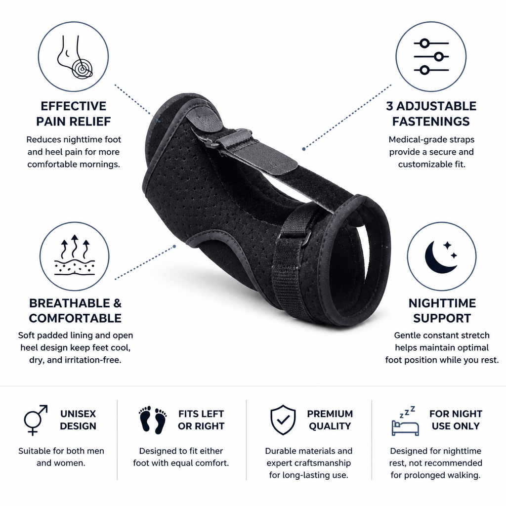 Dorsal Night Splint Breathable Padded Three Adjustable Fastenings