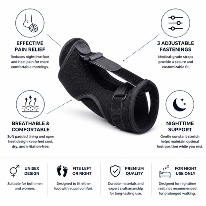 Dorsal Night Splint Breathable Padded Three Adjustable Fastenings