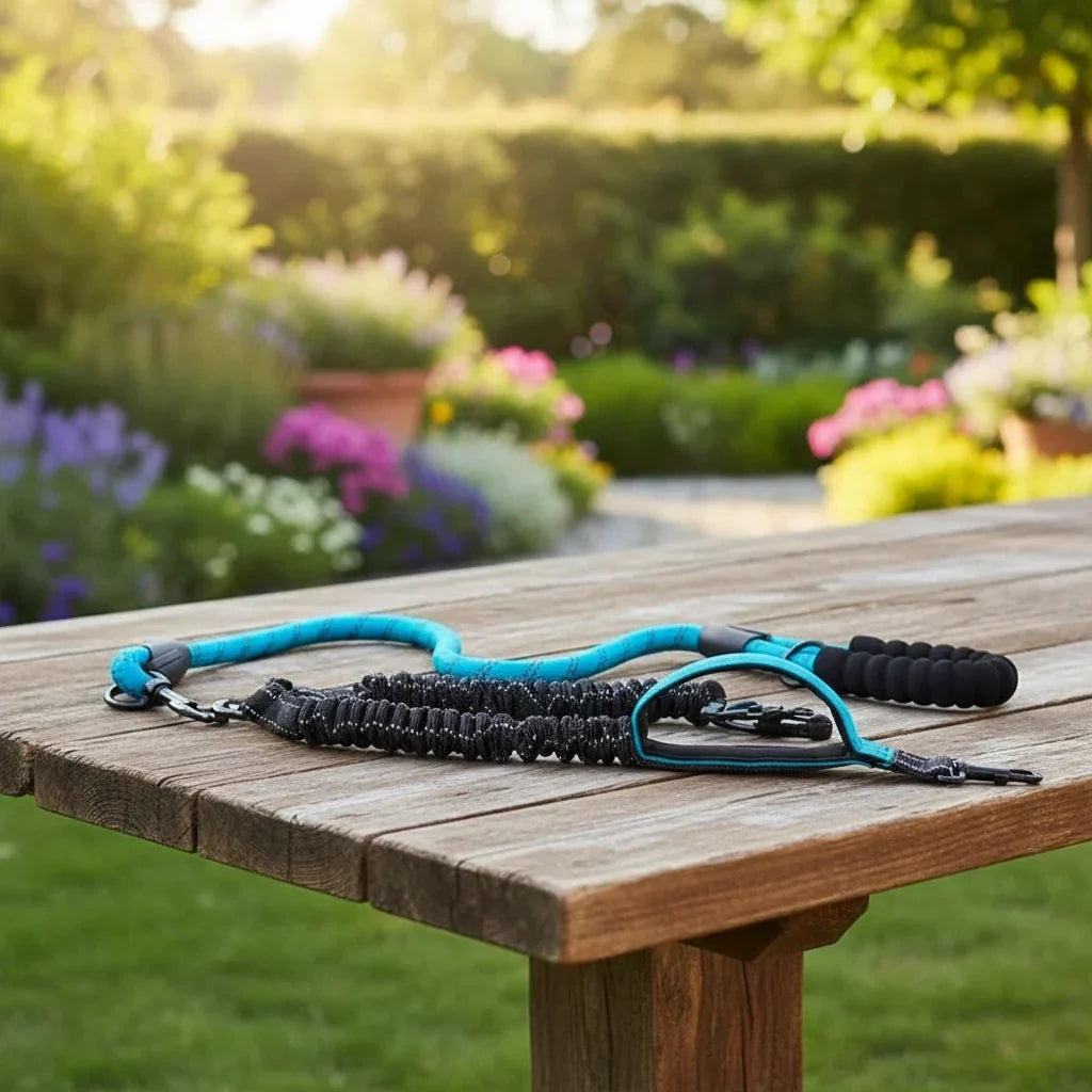 Double Dog Leash 360° Swivel Shock-Absorbing Design