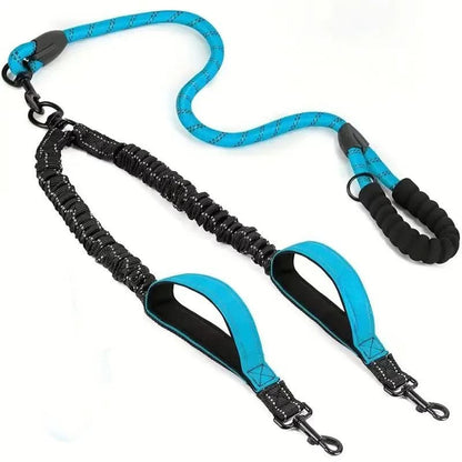 Double Dog Leash 360° Swivel Shock-Absorbing Design