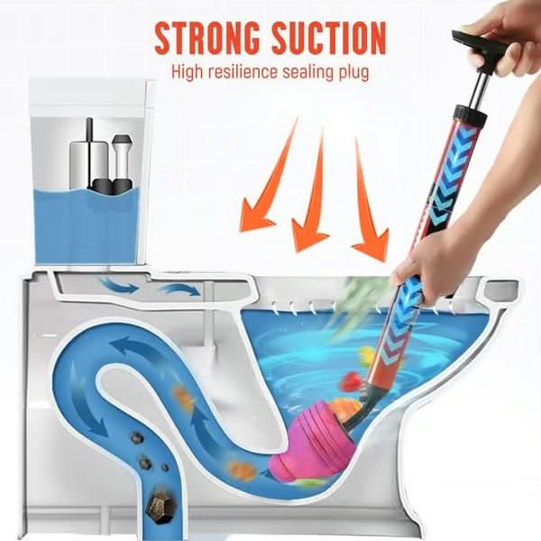 Drain Plunger Compressed Air Interchangeable Attachments Reusable