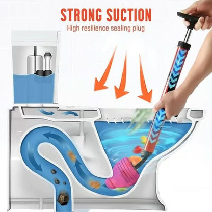 Drain Plunger Compressed Air Interchangeable Attachments Reusable