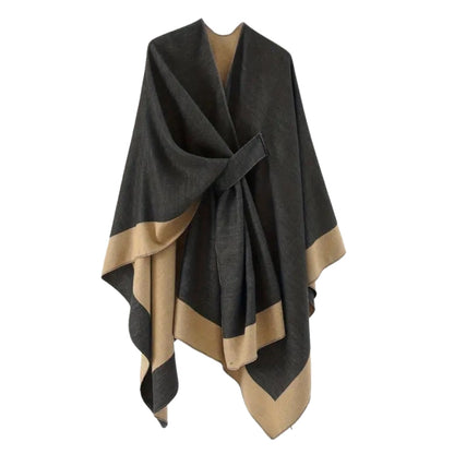 Draped Poncho Lightweight Breathable Cotton-Microfiber