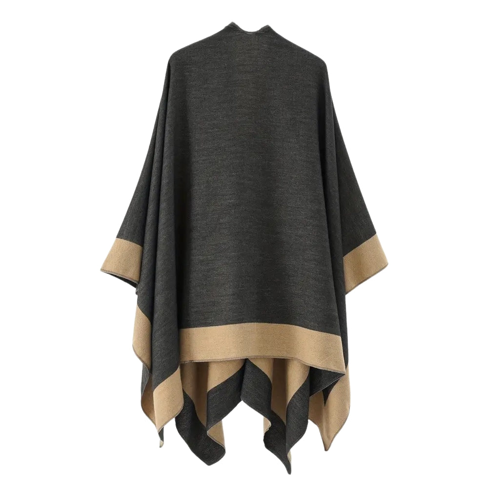 Draped Poncho Lightweight Breathable Cotton-Microfiber