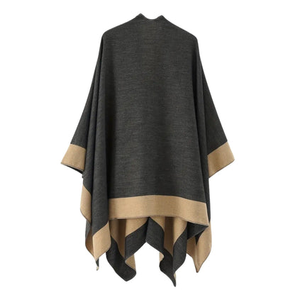 Draped Poncho Lightweight Breathable Cotton-Microfiber