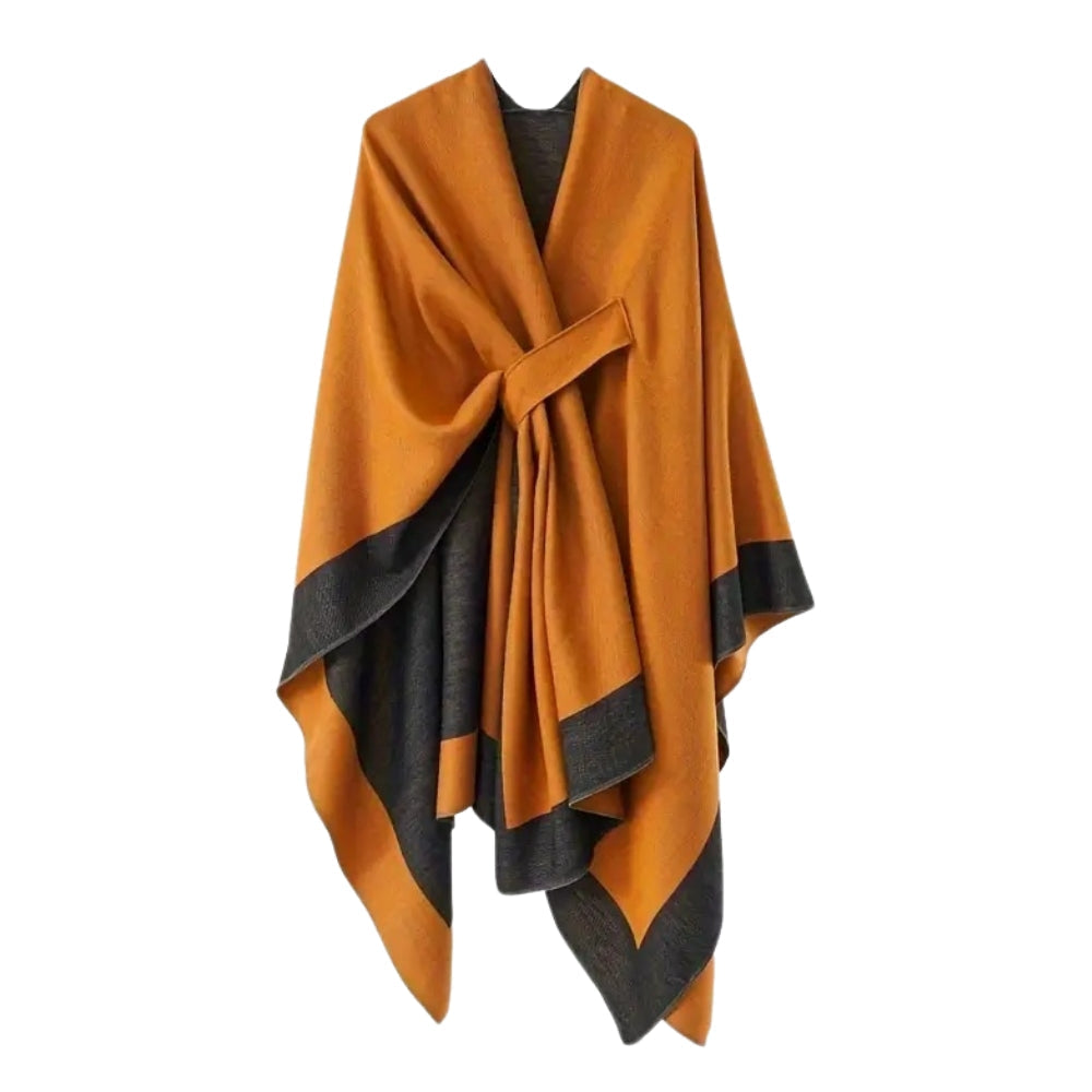 Draped Poncho Lightweight Breathable Cotton-Microfiber