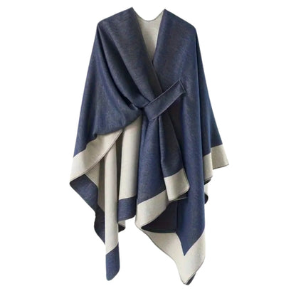 Draped Poncho Lightweight Breathable Cotton-Microfiber