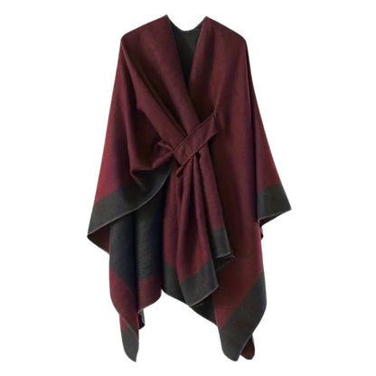 Draped Poncho Lightweight Breathable Cotton-Microfiber