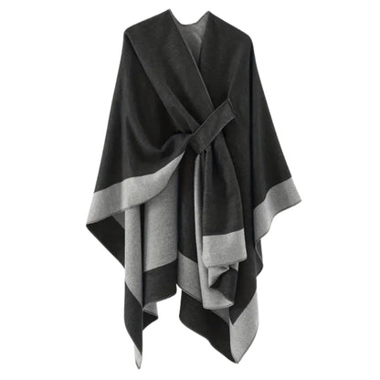 Draped Poncho Lightweight Breathable Cotton-Microfiber