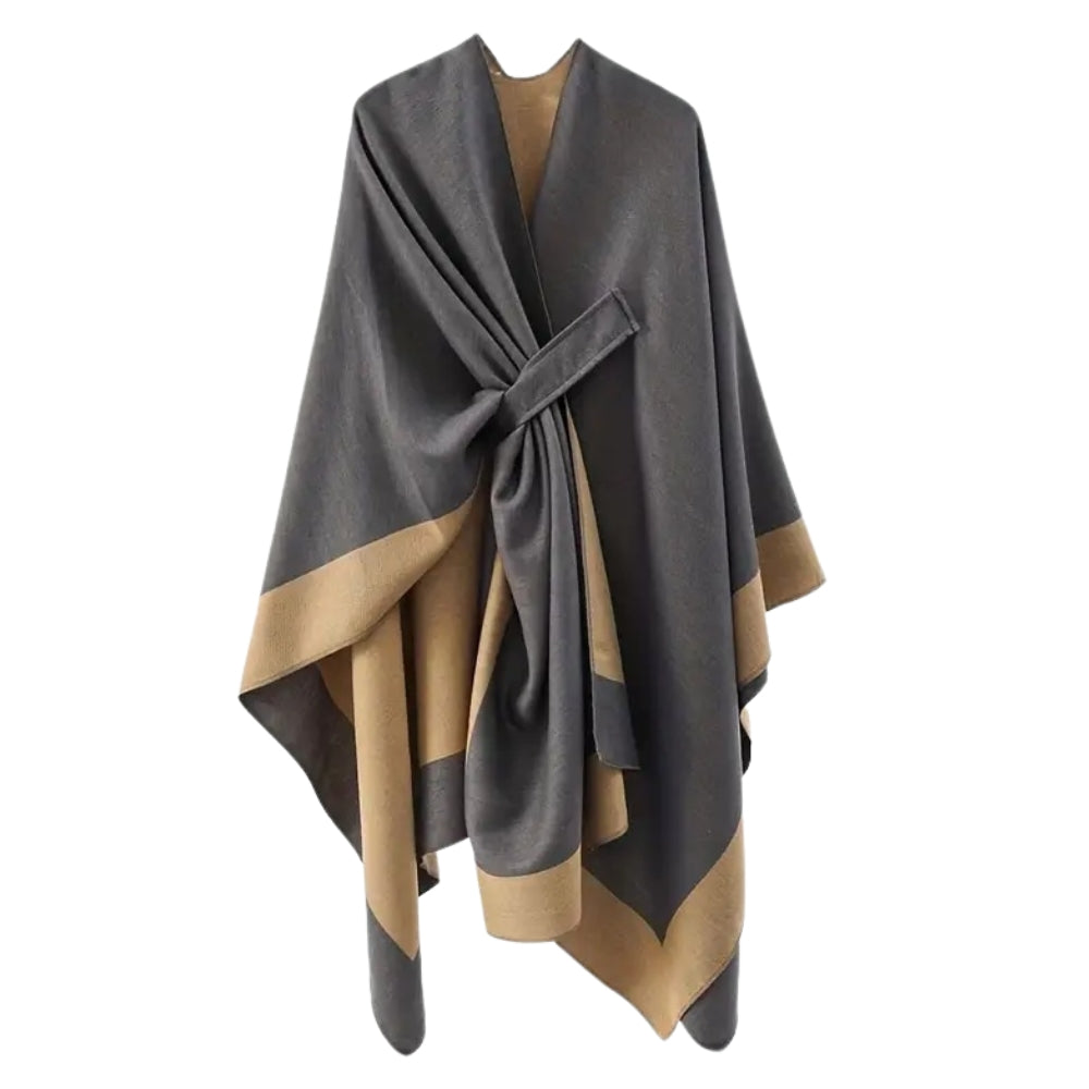 Draped Poncho Lightweight Breathable Cotton-Microfiber