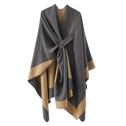 Draped Poncho Lightweight Breathable Cotton-Microfiber