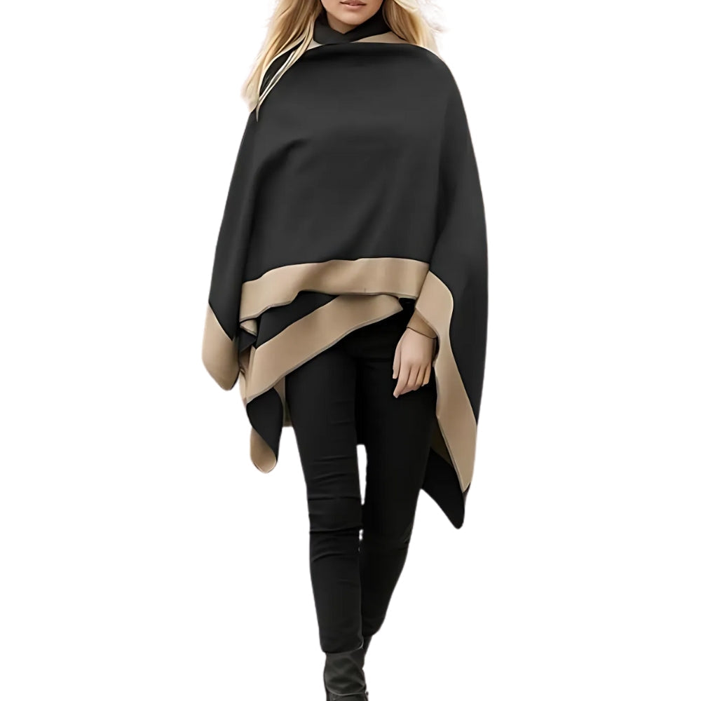 Draped Poncho Lightweight Breathable Cotton-Microfiber
