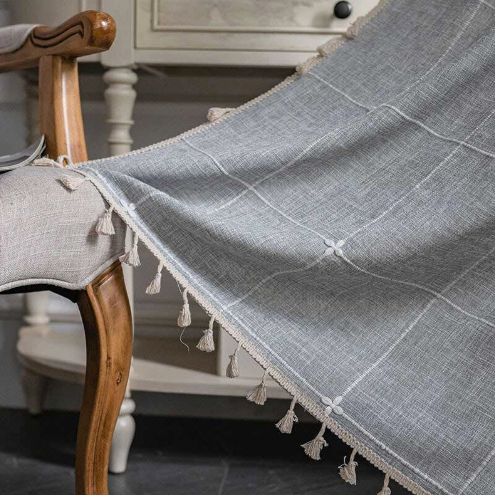 Drapes Boho Plaid Semi-Blackout Cotton Blend